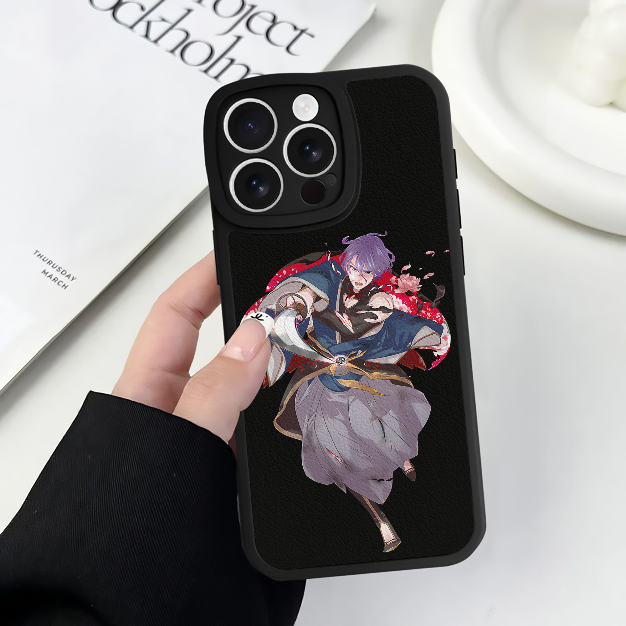 （画像用） 刀剣乱舞 Touken Ranbu 【iPhone 16シリーズ対応】シリコンスマホケース（レザー調） 材質：シリコン